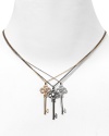 Unlock her heart with this stone-embellished key pendant necklace from Crislu.