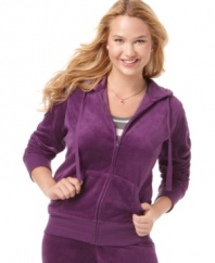 A perfect blend of comfort and style, Pink Rose's plus size velour hoodie is a trendy essential. (Clearance)