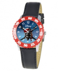 Make sure your kids arrrrrrrive on time with some help from this fun Time Teacher watch from Disney. Featuring a Pirates of the Caribbean graphic at the face, the hour and minute hands are clearly labeled for easy reading.