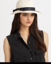 A pretty contrasting bow adds interest to this simply chic design. PaperBrim, about 3Imported