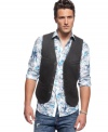 Dress up your casual look with the simple pairing of this vest from INC International Concepts with your favorite button down or t-shirt and a pair of jeans.
