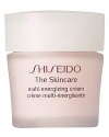 Shiseido The Skincare Multi-Energizing Cream. This multi-function cream provides effective treatment to dehydrated, dull or fatigued skin. Intensively nourishes, energizes and fortifies skin, leaving skin soft, revitalized and healthy looking. Spreads on smoothly, and absorbs effortlessly for beautifully soft skin. Recommended for normal and combination skin. Use daily morning or evening after cleansing and softening.
