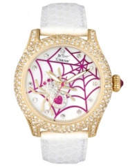 Weave a wonderful web with this watch by Betsey Johnson.