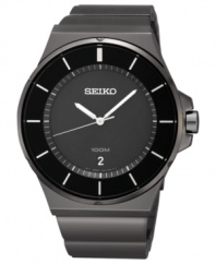 A stainless steel watch from Seiko blacked out for added style.