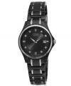 Make your presence known with the shimmering diamond accents on this unique black-on-black Dress watch by Citizen. Powered by Eco-Drive, harnessing natural and artificial light, never needing a battery.