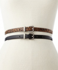 Basic or bold. The choice is yours with this set of can't-live-without skinny belts by Style&co.