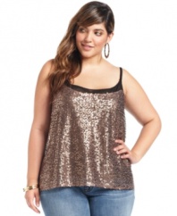 Steal the spotlight with Baby Phat's sleeveless plus size top, flaunting a sequined finish!