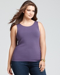 Mix, match and layer this Eileen Fisher jewel neck shell year-round for the ultimate in effortless elegance.
