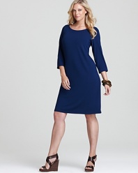 Upping your style game is gorgeously easy in this sleek Eileen Fisher Plus dress, featuring a revealing back cutout for a sporty-chic finish.