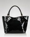 kate spade new york's patent leather tote the ultimate day bag. Whether on the clock with tailored separates or off duty with denim, this shopper is a slick option with a versatile side.