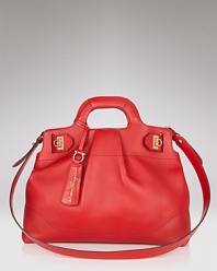 Iconic style is simple with Salvatore Ferragamo's perfectly shaped satchel in soft, luxe leather.