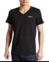 Diesel Men's Michael V-Neck T-Shirt,Black,Small