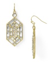 Clean lines and geometric shapes give these Aqua earrings Art Deco edge.