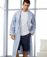 Nothing lets you kick back and relax around the house like this striped Nautica robe.