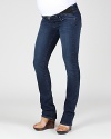Elastic inserts offer maximum stretch on these ultra-sleek Paige Maternity straight-leg jeans.