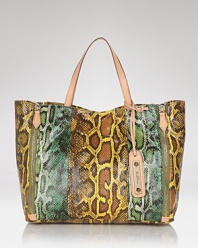 Sam Edelman masters the exotic trend with this practical python-embossed tote. Rich tones and a versatile shape give this can-do carryall round the clock appeal.