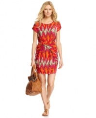 Punch up your spring wardrobe with this bright and bold petite MICHAEL Michael Kors dress -- perfect for standout style!