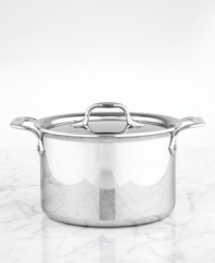 From stovetop to tabletop, this versatile piece evenly warms food fast for a superior performance and a stylish appearance that translates in and out of the kitchen. All-Clad's high-performance casserole is constructed with a durable stainless steel interior, a pure aluminum core and a hand-polished mirror-finished exterior. Lifetime warranty.