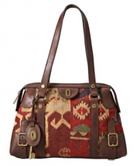 With earthy hues and adventure-chic notes, this tribal-inspired satchel from Fossil takes boho chic to a new world.