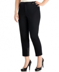Upgrade your denim with Calvin Klein's plus size skinny pants, finished by ankle zips.