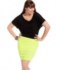 Score a top and skirt all in one hot look with Soprano's plus size dress-- be party-perfect!