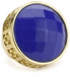 Trina Turk Gold and Electric Blue Shanghai Ring, Size 6