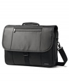 Versatile construction gives you instant access to everything in your bag with a quick stash feature under the flap for your travel necessities. Housing a padded laptop compartment, this briefcase provides superior protection with a security buckle to lock it all in place. 3-year warranty.