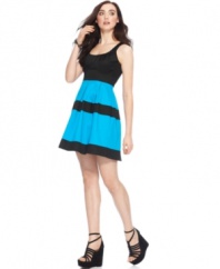 A flattering classic fit and a bold stripe make this petite Spense dress irresistible!