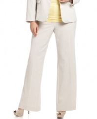 Calvin Klein's straight leg plus size pants are essentials for your professional wardrobe-- pair them with the matching jacket for a sophisticated suit. (Clearance)