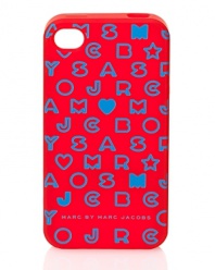 Printed with the label's stardust logo, MARC BY MARC JACOBS' plastic iPhone case sends a style-setting text message.