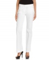 In bright white, these petite MICHAEL Michael Kors bootcut pants are perfect for a polished summer look!