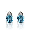 Effy Jewelry Effy® 14K White Gold Diamond and Blue Topaz Earrings 3.24 Tcw.