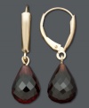 Charm the January birthday girl with the perfect, personalized present. Faceted garnet drops (13 ct. t.w.) really shine when combined with a polished, 14k gold, leverback setting. Approximate drop: 1-1/8 inches.