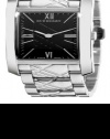 Burberry Women's BU1098 Check Engraved Black Dial Stainless Steel Watch