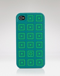 It's totally hip to be square. With a geometric design, Tory Burch's silicone iPhone cover makes a playful yet practical case for the brand's NYC-bred style.