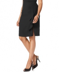 Add a feminine flourish to your weekday wardrobe with this ruffled skirt from Kasper's collection of suiting separates.