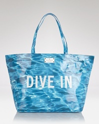 Take a dive with kate spade new york's pool party-perfect Daycation Harmony bag, printed with watery waves and exuding the brand's signature sass.