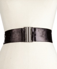 The spotlight is yours with this eye-popping stretch belt from Style&co. Decorated in sequin embellishments for added pizazz.