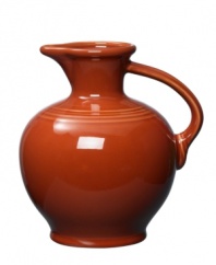 Pour it on. Enjoy the chip-resistant durability and cool Art Deco design that made Fiesta famous with this handled carafe. In bold solid hues so you can customize your home and table.
