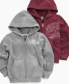Get that cool hooded look for him with this super soft fleece full-zip hoodie from Timberland.