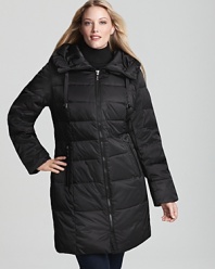 Weather winter in cozy style with this quilted puffer coat from Portrait. An oversized pillow collar adds a plush finish.