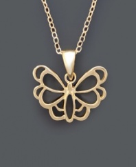 Fluttering and fabulous. Giani Bernini's whimsical butterfly pendant features an intricate open-cut design crafted in 24k gold over sterling silver. Approximate length: 18 inches. Approximate drop: 1/2 inch.