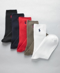 The classic crew sock from Polo Ralph Lauren comes in an array of go-to colors to suit your style every day of the week.