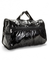 Travel in style with the chic, all-black, goes-with-everything Weekender bag from LeSportsac.