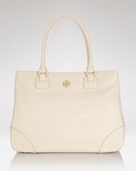 Make Tory Burch's polished look yours with this tote. Crafted from luxurious leather with perfect proportions, it instantly takes your style uptown.