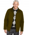 You'll feel extra-warmth from the quilted lining of this classic zip-front jacket from Perry Ellis.