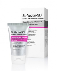 StriVectin's NEW super-charged age-fighting hand formula fights five signs of aging most common to the hands: volume, thin, loose skin, brightness and tone, age spots & discoloration, and dryness. Who is it for? Women 35+ who need a comprehensive solution to the signs of aging they experience on their hands: sun spots, age spots, discoloration; thin, wrinkled skin that needs plumping and volume. How does it work? Patented NIA-114™ combines with powerful skin volumizers and brighteners, plus ultra-moisturizing shea butter and oils to help skin reclaim density and firmness. Hands look and feel smoother, plumper, more resilient and youthful. NIA-114™ activates a cascade of anti-aging events that repair DNA damage and strengthen the skin barrier  Encapsulated Sodium Hyaluronate immediately and continuously hydrate, smooth and plump fine lines and wrinkles  NanoBright Complex reduces discolorations and evens skin tone  Shea Butter, Avocado Butter, Olive Oil immediately comfort, replenish and restore suppleness