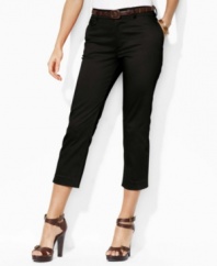 Rendered in sleek stretch twill, these Lauren by Ralph Lauren pants are crafted with a slim, cropped leg for modern style.