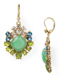 Nail this season's statement earring trend with pair of drop earrings from ABS by Allen Schwartz, accented by a cascade of multi colored stones.
