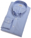 EAGLE Men's 100% Cotton Broadcloth Non Iron Long Sleeve Dress Shirt,Blue Crystal,17.5 34/35